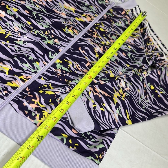 Adidas Youth Girls Size XLarge Purple Colorful Swirls Full Zip Up Track Jacket - Picture 7 of 11